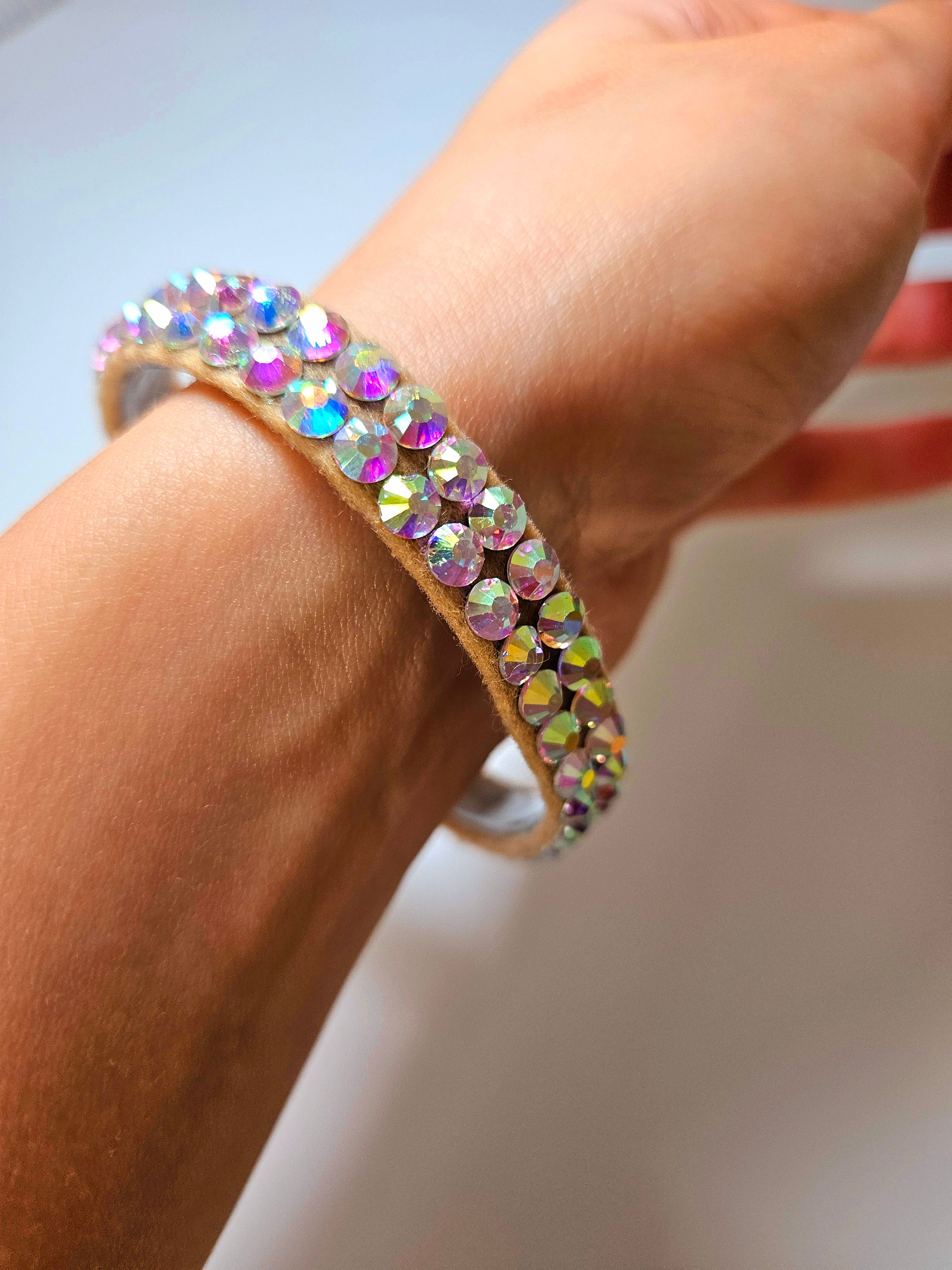 Ballroom Crystal Bracelet, Dance show jewelry, dance, belly dance, competition bracelet, AB crystals rhinestones jewellery UK
