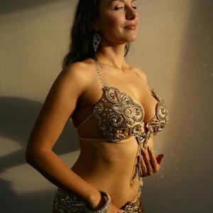 Bellydance Costume. Embellished wear. Samba Carnival costume. Showgirl burlesque. Photoshoot dress