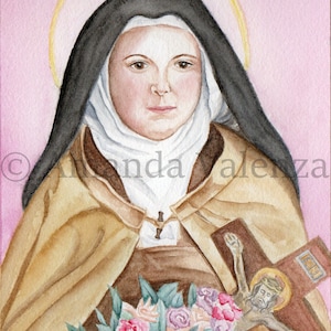 St. Thérèse of Lisieux print, Saint prints, St. Thérèse, Catholic art, Catholic gift