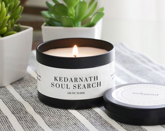 Kedarnath Soul Search Scented Candle | 3.2oz Coconut Soy Candle Travel Tin | Nag Champa Candle | Meditation Candle | Scented Soy Candle