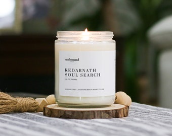 Kedarnath Soul Search Scented Candle | 7.5oz Coconut Soy Candle | Nag Champa Candle | Meditation Candle | Scented Soy Candle | Handmade