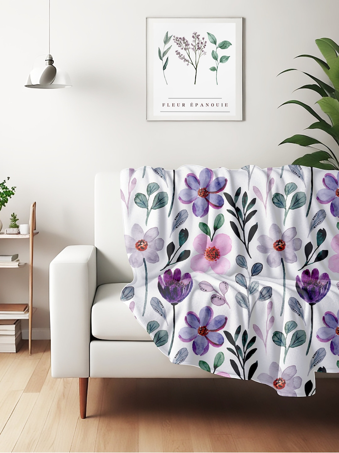 Purple Flower Blanket Purple Wildflower Plush Throw Blanket Flowery