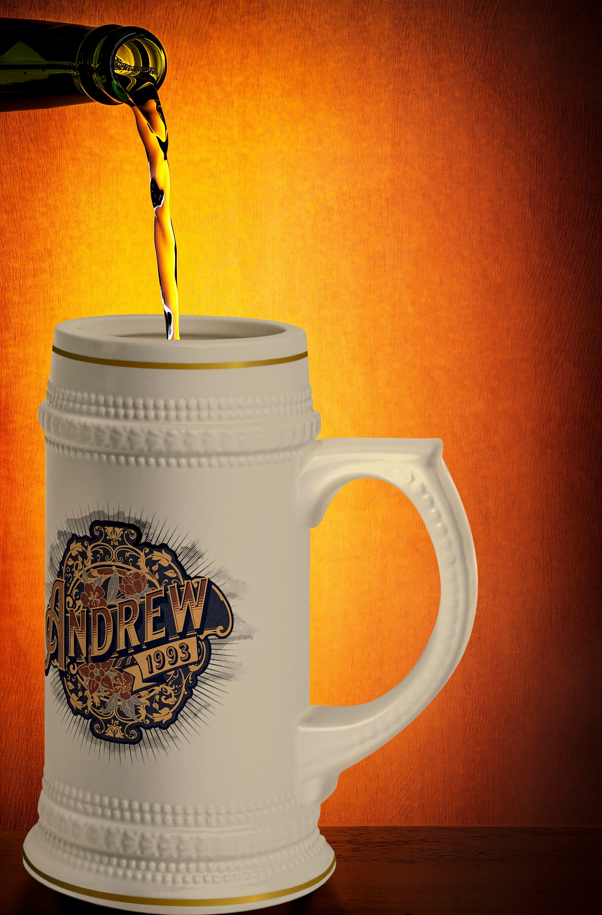 Personalized Vintage Style Beer Stein Customizable Mug for Groomsmen