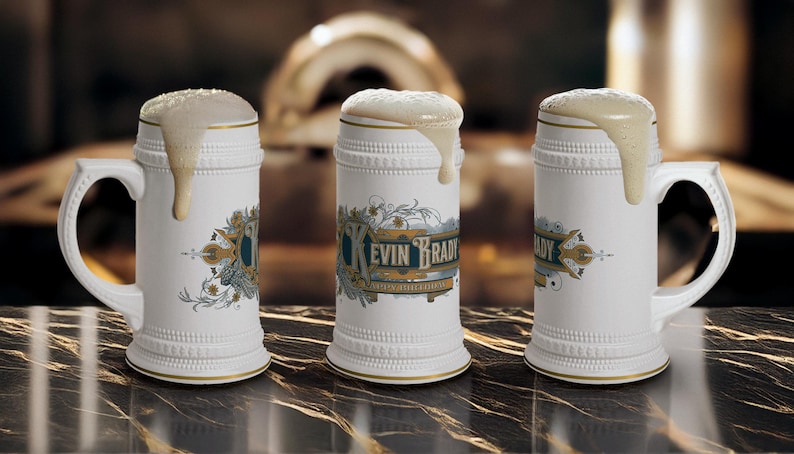 Art Deco beer stein, personalized beer mug, vintage beer stein, groomsmen gift, custom wedding beer mug, 
ornate beer mug, best man beer stein, Father's Day beer gift, bachelor party beer mug, retro art deco beer stein