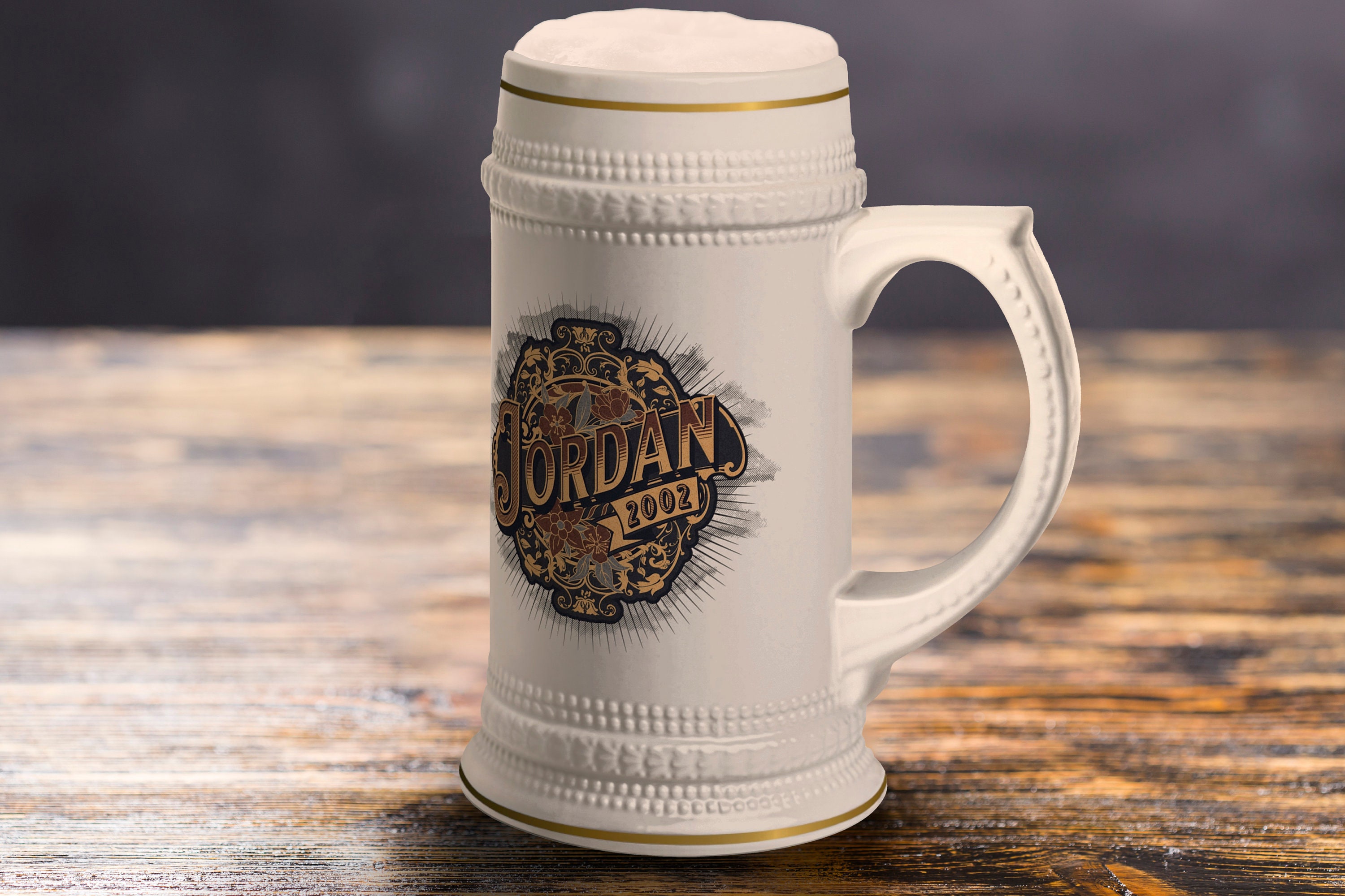 Personalized Vintage Style Beer Stein Customizable Mug for Groomsmen