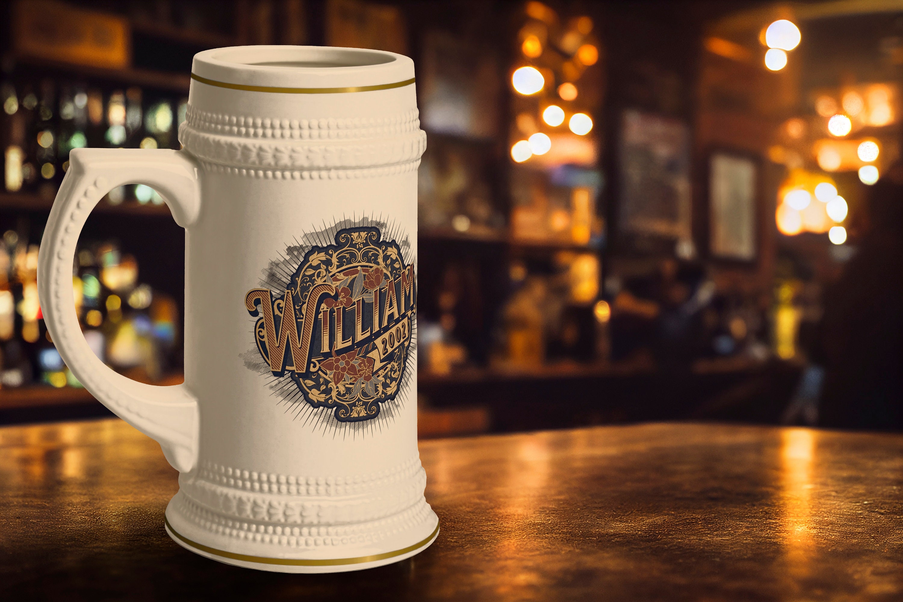 Personalized Vintage Style Beer Stein Customizable Mug for Groomsmen