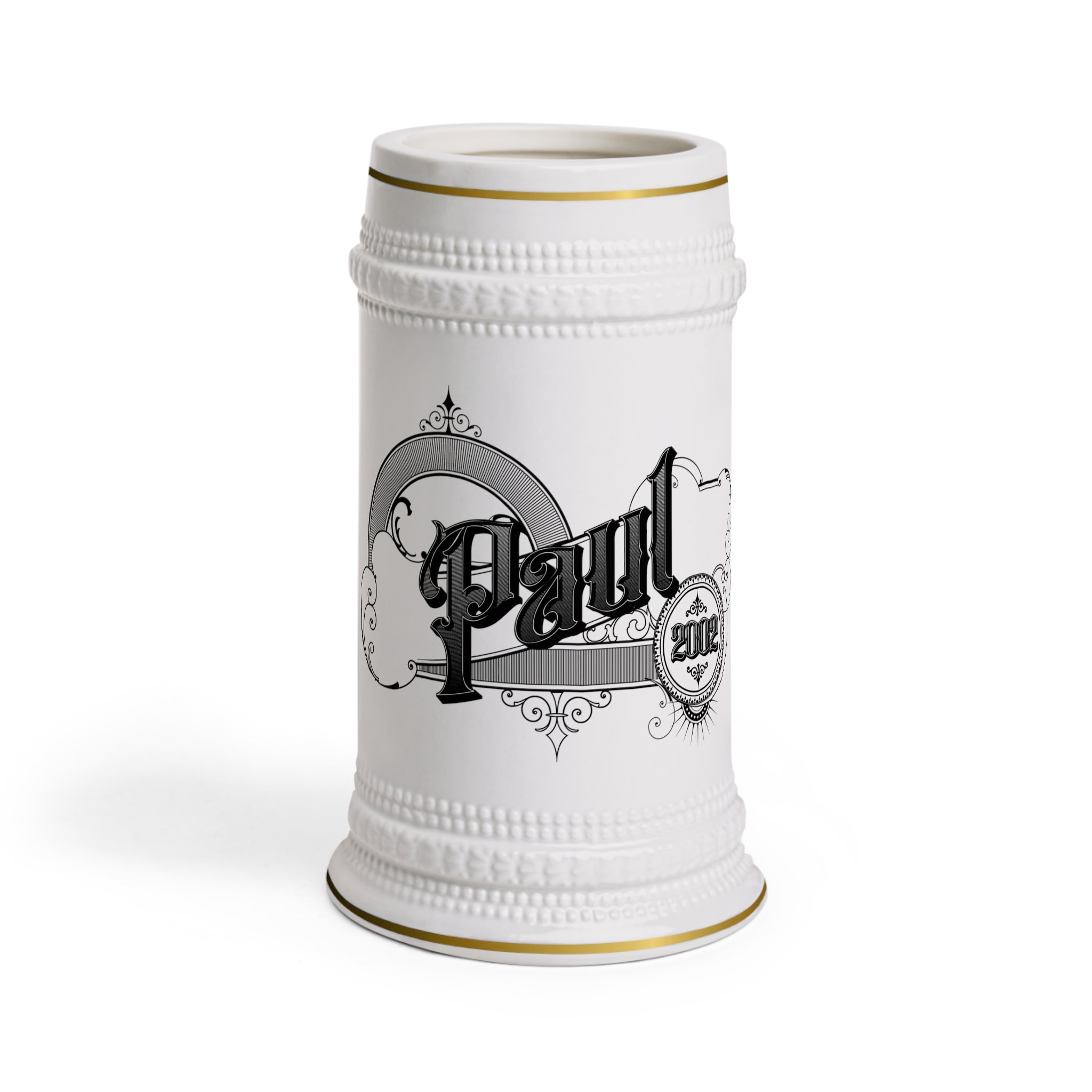 Vintage Style Personalized Beer Stein, Customizable Name and Year Beer