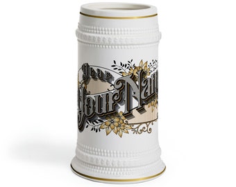 Personalized Victorian Style Beer Stein - Custom Gift for Him - Groomsmen, Best Man, Fathers Day, Wedding, Bachelor Party - Vintage Beer Mug