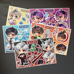 Love and Deepspace Vinyl Stickersheets [Sylus, Caleb, Xavier, Rafayel, Zayne]