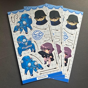 Cartela de adesivos de vinil do Ghost in the Shell [Homem rindo]