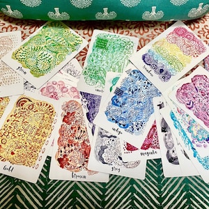 Vivez une vie colorée Zentangle Oracle Color Therapy Card Deck