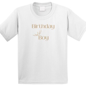 Boy's Birthday T-Shirt - Birthday Boy T-Shirt - White/Gold