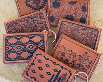 Western Keychain Wallet; Various Designs Available