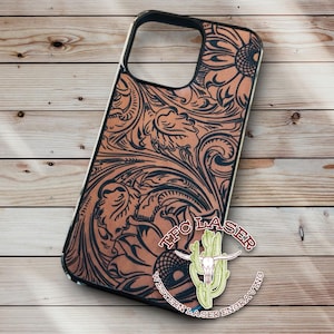 Western Sunflower Tooled Phone Case