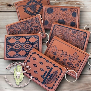 Western Keychain Wallet; Various Designs Available