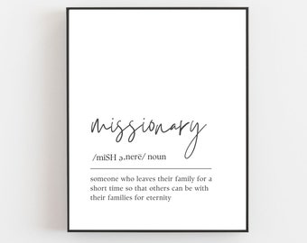 Missionaris definitie print - LDS missionaris cadeau - LDS Mission Farewell - Mission Call - AFDRUKBAAR