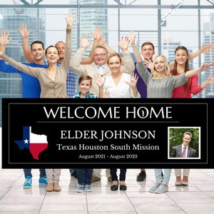 Missionary Welcome Home Banner - Stil- und Schriftoptionen - 2 Schriftfarbenoptionen - Missionary Poster - Missionary Sign - DRUCKBAR