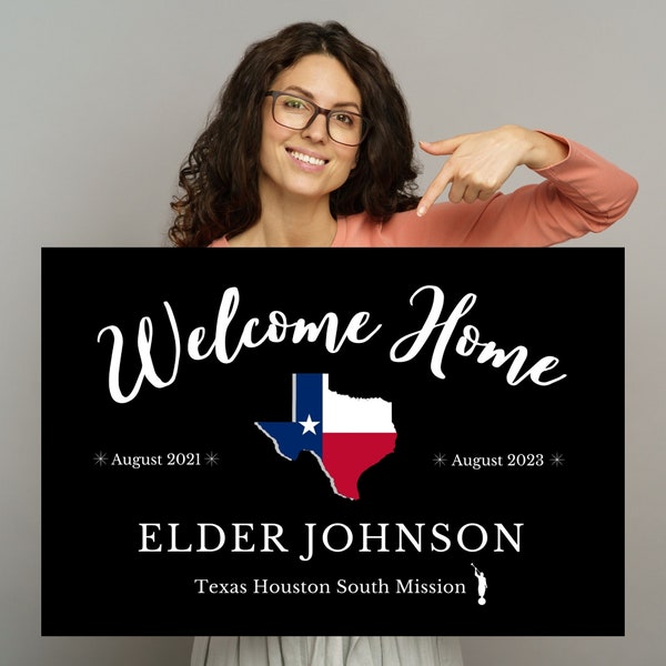 Missionary Welcome Home Poster - Two Style and Color Options - LDS Missionary Poster - LDS Mission Homecoming Banner - PRINTABLE