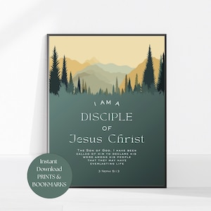 LDS Youth Theme 2024  - Prints and Bookmarks - 3 Nephi 5:13 - I am a Disciple of Jesus Christ - Youth Theme Print - PRINTABLE