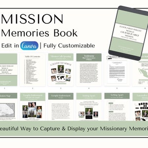 Mission Memories Book – Editable in CANVA – LDS Missionary Gift – Missionary Call - Missionary Farewell - Missionary Homecoming – PRINTABLE