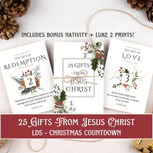 LDS 25 Gifts from Jesus Christ - LDS Christmas Countdown Cards - LDS Christmas Advent - Lds Christmas Gift - Missionary Gift - Printable
