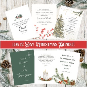 LDS Christmas Bundle of 12 Cards - LDS Christmas Countdown - LDS Ministering Gift - Lds Christmas Gift - Missionary Gift - Digital Download