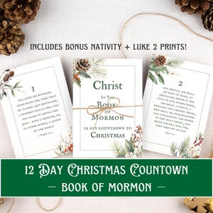 Buch Mormon Weihnachten 12 Tage Countdown - LDS Weihnachtsadvent - LDS Weihnachtsgeschenk - Komm und Folge mir 2024 - Missionarsgeschenk - Printable
