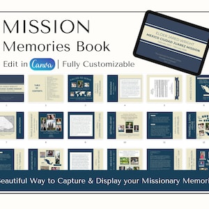 Mission Memories Book – Editable in CANVA – LDS Missionary Gift – Missionary Call - Missionary Farewell - Missionary Homecoming – PRINTABLE