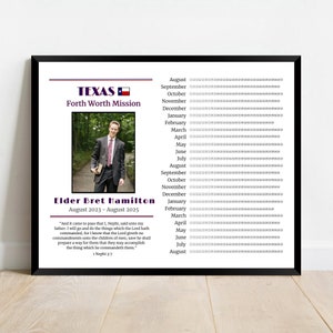 Custom LDS Mission Countdown Poster - Any Mission - Multiple Sizes - Missionary Countdown Chart - Called to Serve - PRINTABLE