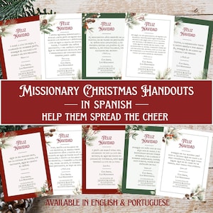 Missionar Weihnachtshandout Tags - SPANISCH - Missionar Geschenk - Missionar Weihnachtsgeschenk - Missionar Paket - LDS Missionar - DRUCKBAR