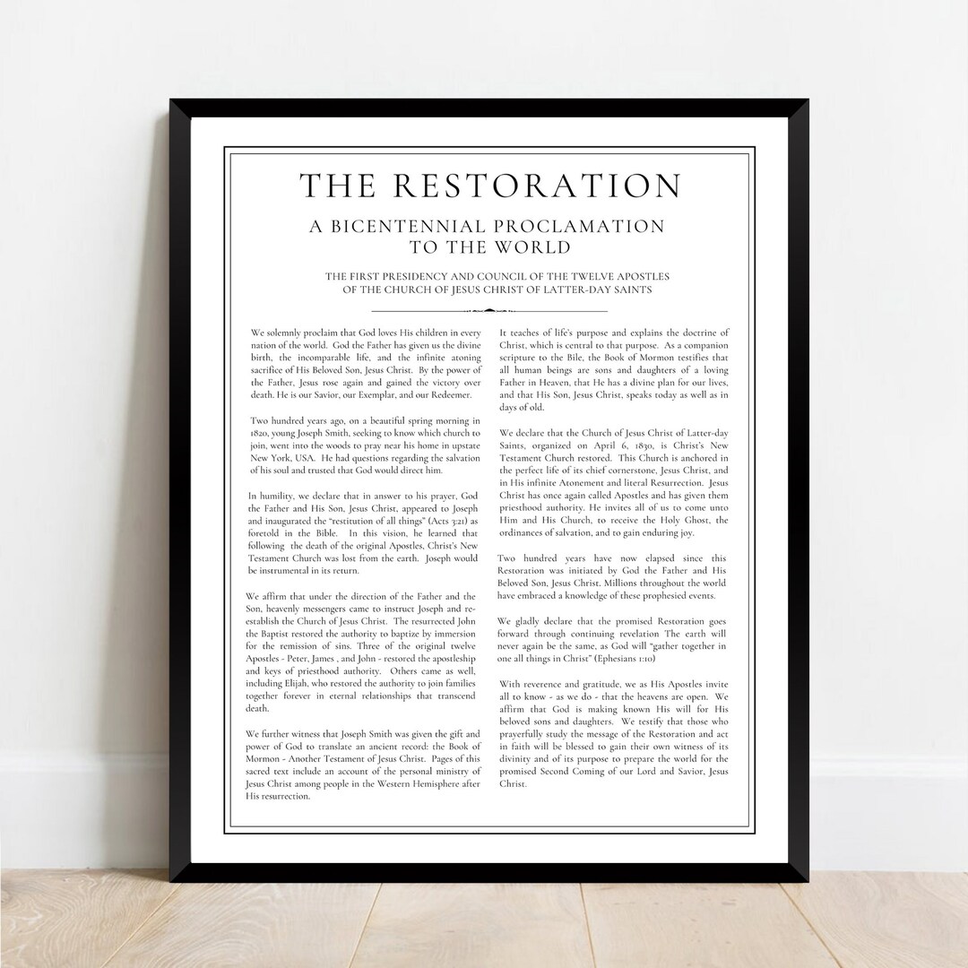 LDS Restoration Proclamation Print - Il 1080xN.5248137212 Cqr0