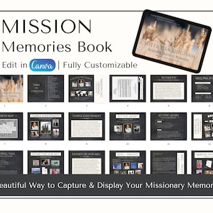 Mission Memories Book – Editable in CANVA – LDS Missionary Gift – Missionary Call - Missionary Farewell - Missionary Homecoming – PRINTABLE