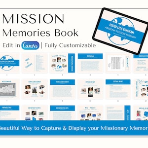 Mission Memories Book – Editable in CANVA – LDS Missionary Gift – Missionary Call - Missionary Farewell - Missionary Homecoming – PRINTABLE