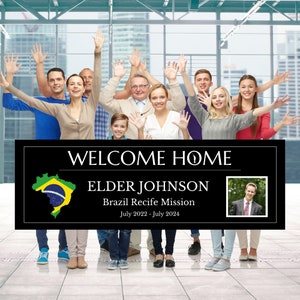 Missionary Welcome Home Banner - 6x2 or 6x3 size options - LDS Missionary Banner - Missionary Poster - Mission Homecoming - Missionary Sign