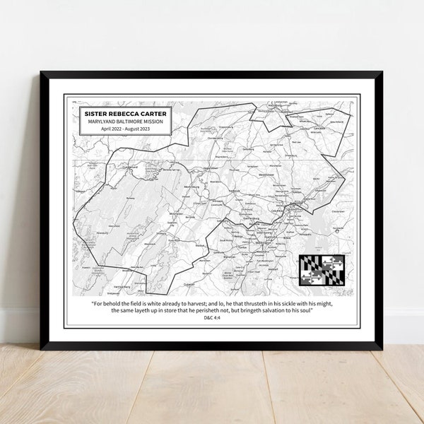 Custom LDS Mission Area Map - Two Styles -  Lds Mission Map - LDS Missionary Gift - Mission Farewell - Mission Call - MTC - Printable