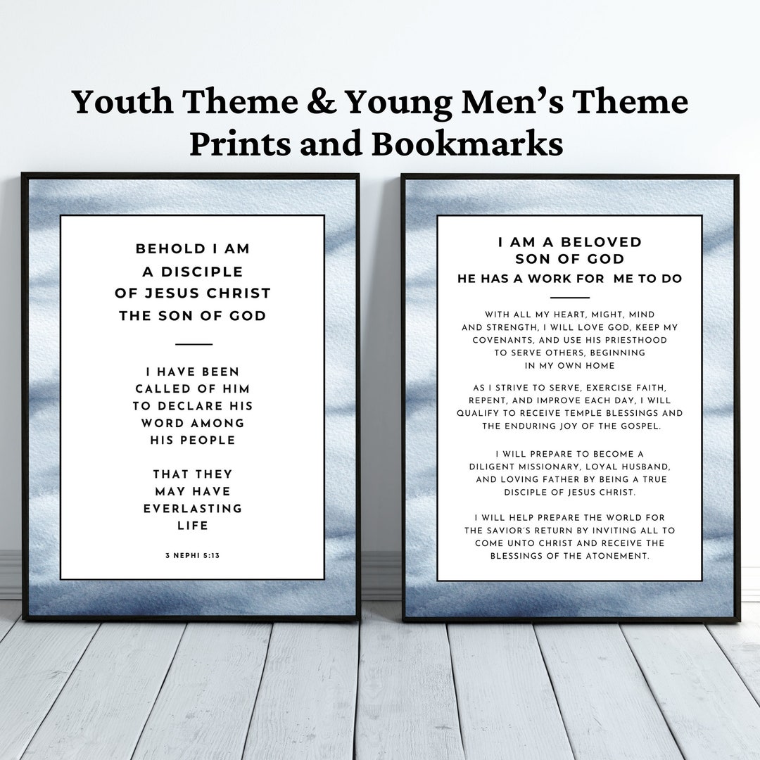 LDS Youth Theme 2025 LDS Young Mens Theme Prints and Bookmarks 3 Nephi