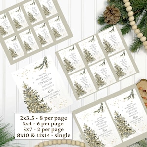 May include: Christmas cards featuring a watercolor Christmas tree design and the text "May the beautiful lights of every Christmas season remind us of Him." Available in various sizes, including 2x3.5, 3x4, 5x7, 8x10, and 11x14 inches.