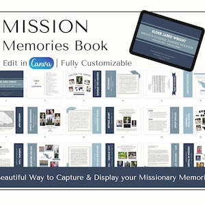 Mission Memories Book – Editable in CANVA – LDS Missionary Gift – Missionary Call - Missionary Farewell - Missionary Homecoming – PRINTABLE
