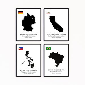 Carte de mission LDS personnalisée avec drapeau - carte de mission - appelé à servir - cadeau missionnaire - adieu missionnaire - retour missionnaire - imprimable