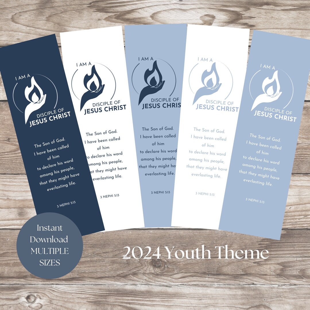 LDS Youth Theme 2024 Bookmarks 3 Nephi 5:13 I Am a Disciple of Jesus ...