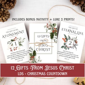 LDS 12 Gifts from Jesus Christ - LDS Christmas Scripture Cards - LDS Christmas Advent - Lds Christmas Gift - Missionary Gift - Printable
