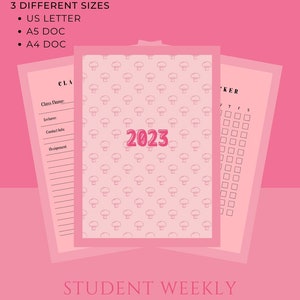Student Organizer Planner, Pink Digital Planner, Pink Study Planner, Student Planner, Goodnotes Student Planner, Studious Planner