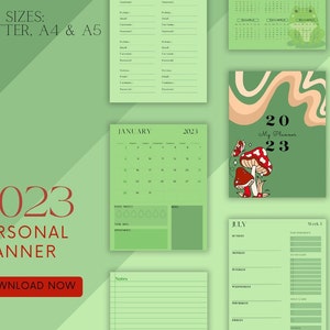 2023 Mushroom Hyperlinks Planner| Digital 2023 Planner| ADHD Planner| Weekly Printable 2023 Planner| 2023 Personal Planner| Period Tracker|