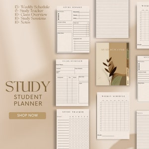 2024 Undated Study Planner, Hyperlink Study Planner, Studying Planner, Digital Study Planner, 2024 Student Planner, Student Weekly Planner.