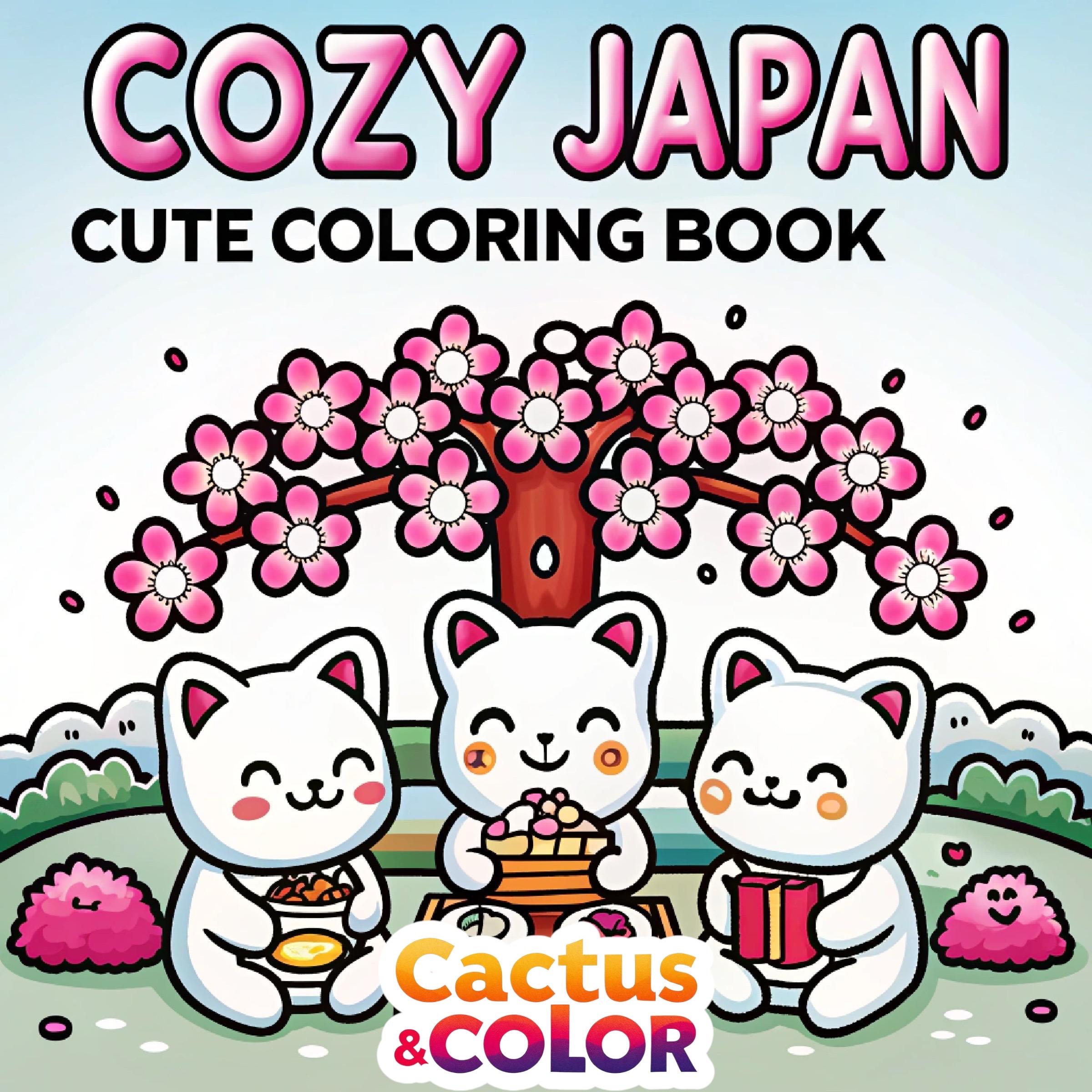 Libro para colorear Japón acogedor en PDF — 89 páginas imprimibles de escenas relajantes