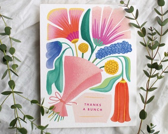 Hand Illustrated Floral Thank You Cards: Colorful Bouquet