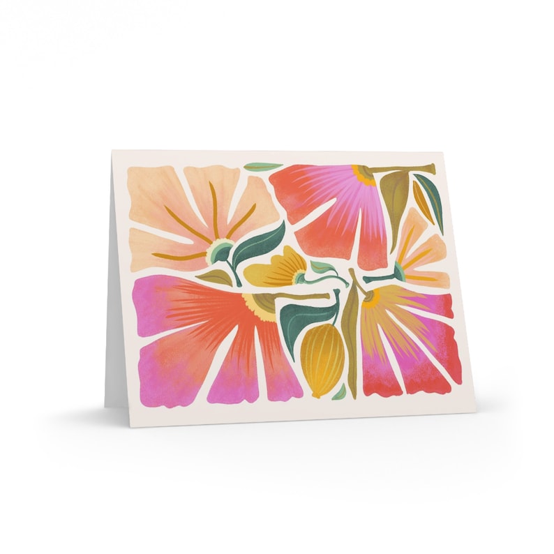 Hand Illustrated Lush Botanical Cards, Ivory, Set of 8, 16 or 24, Blank Inside image 2