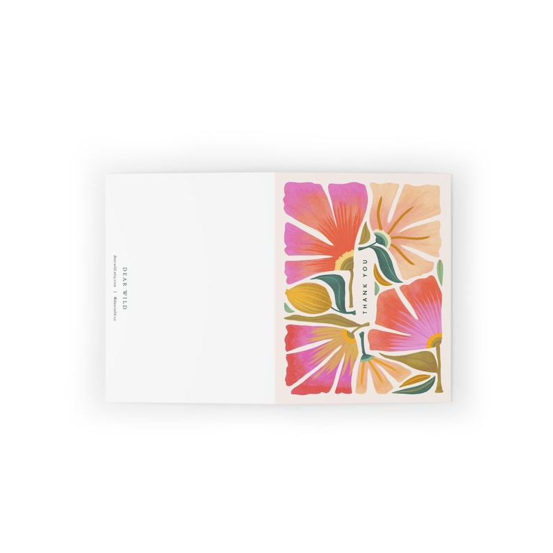 Hand Illustrated Lush Botanical Thank You Cards, Ivory, Set of 8, 16 or 24, Blank Inside immagine 5