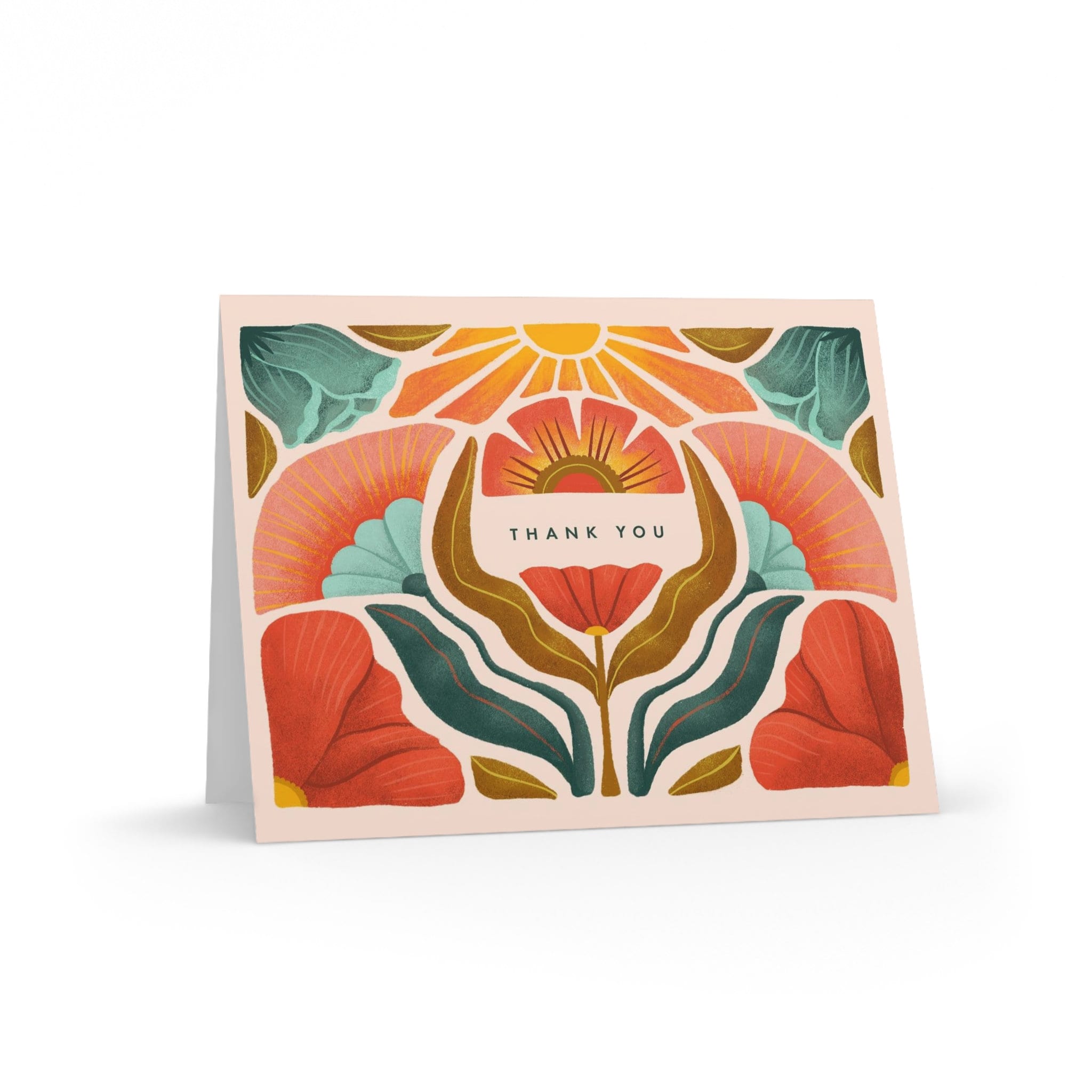 Hand-illustrated Floral Thank You Cards: Sunny Blooms, Blank Inside - Etsy