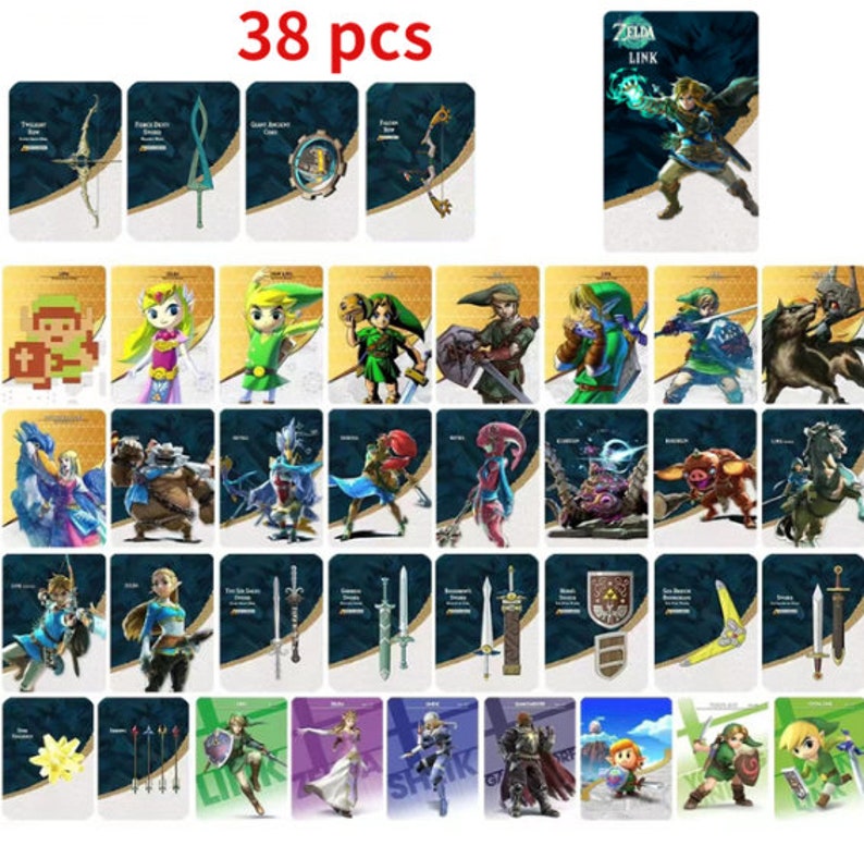 Loz Tok Botw Amiibos Custom Made Cards Entire Collection for Etsy